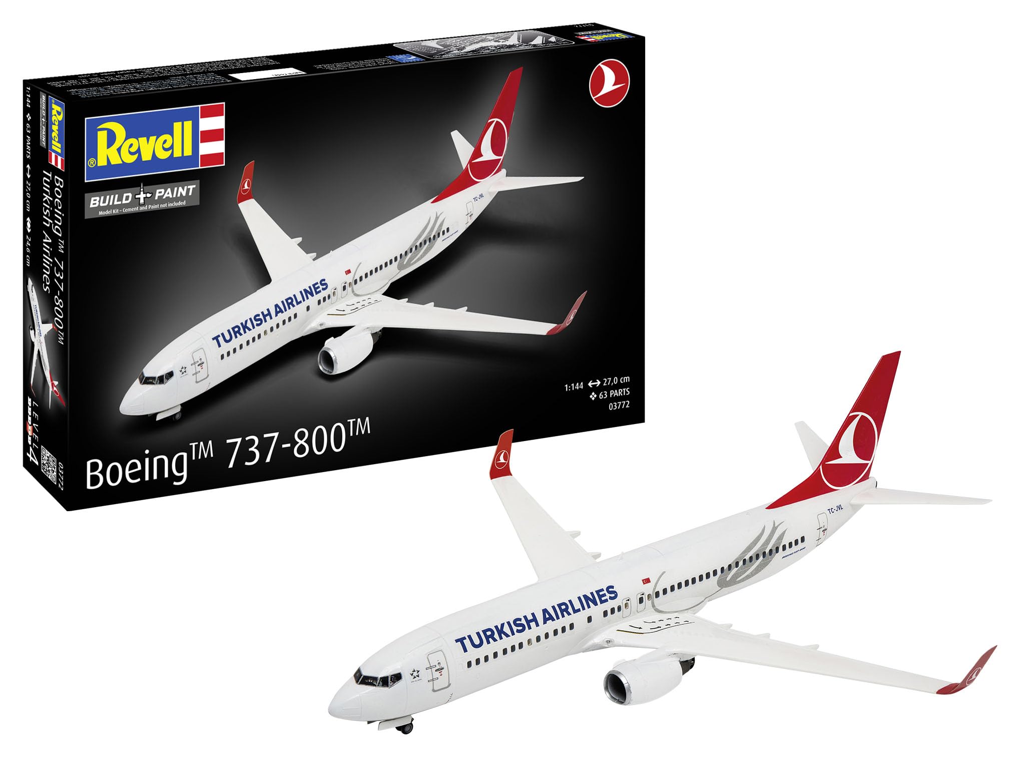 Amazon.co.jp: ドイツレベル 1/144 ボーイング 737-800 トルコ航空